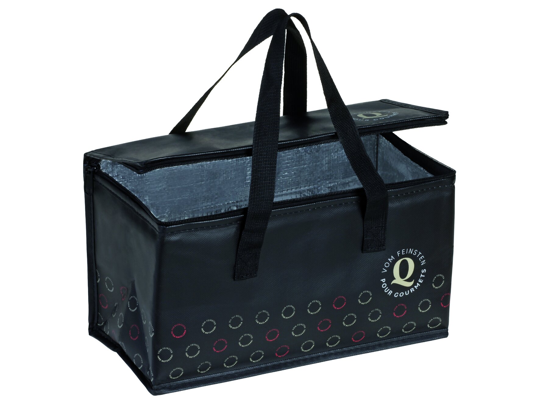 Kühltasche Q PP/ALU, schwarz, 34 x 16 cm