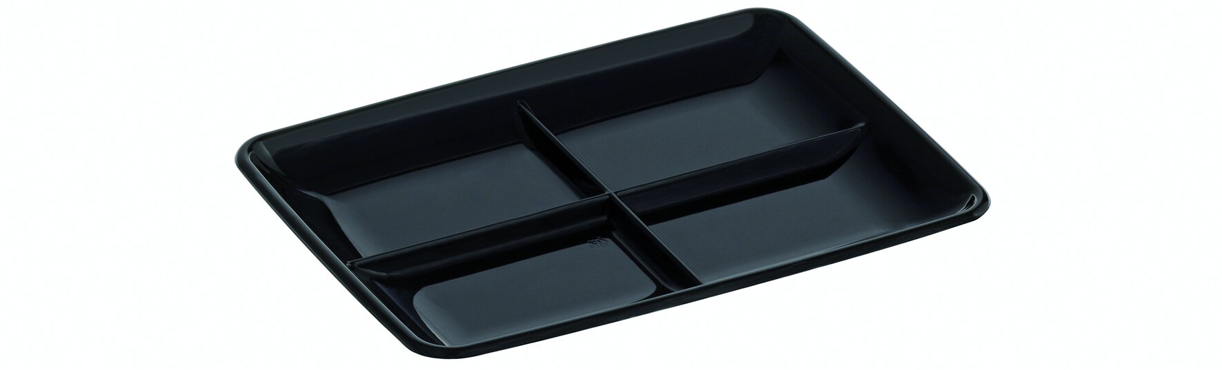 Dekorplatte PET, schwarz, rechteckig, 4-geteilt, 19 x 26 cm