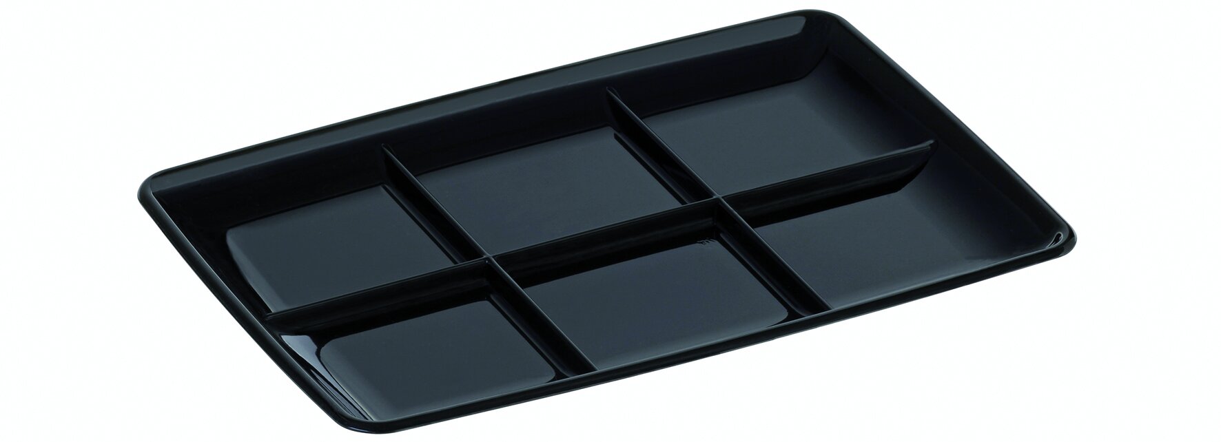 Dekorplatte PET, schwarz, rechteckig, 6-geteilt, 24 x 35 cm
