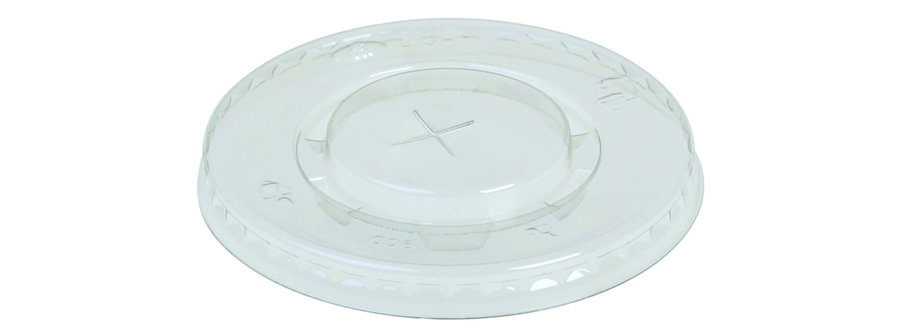 Deckel mit Kreuzschlitz PET, transparent, rund, Ø 9.5 cm