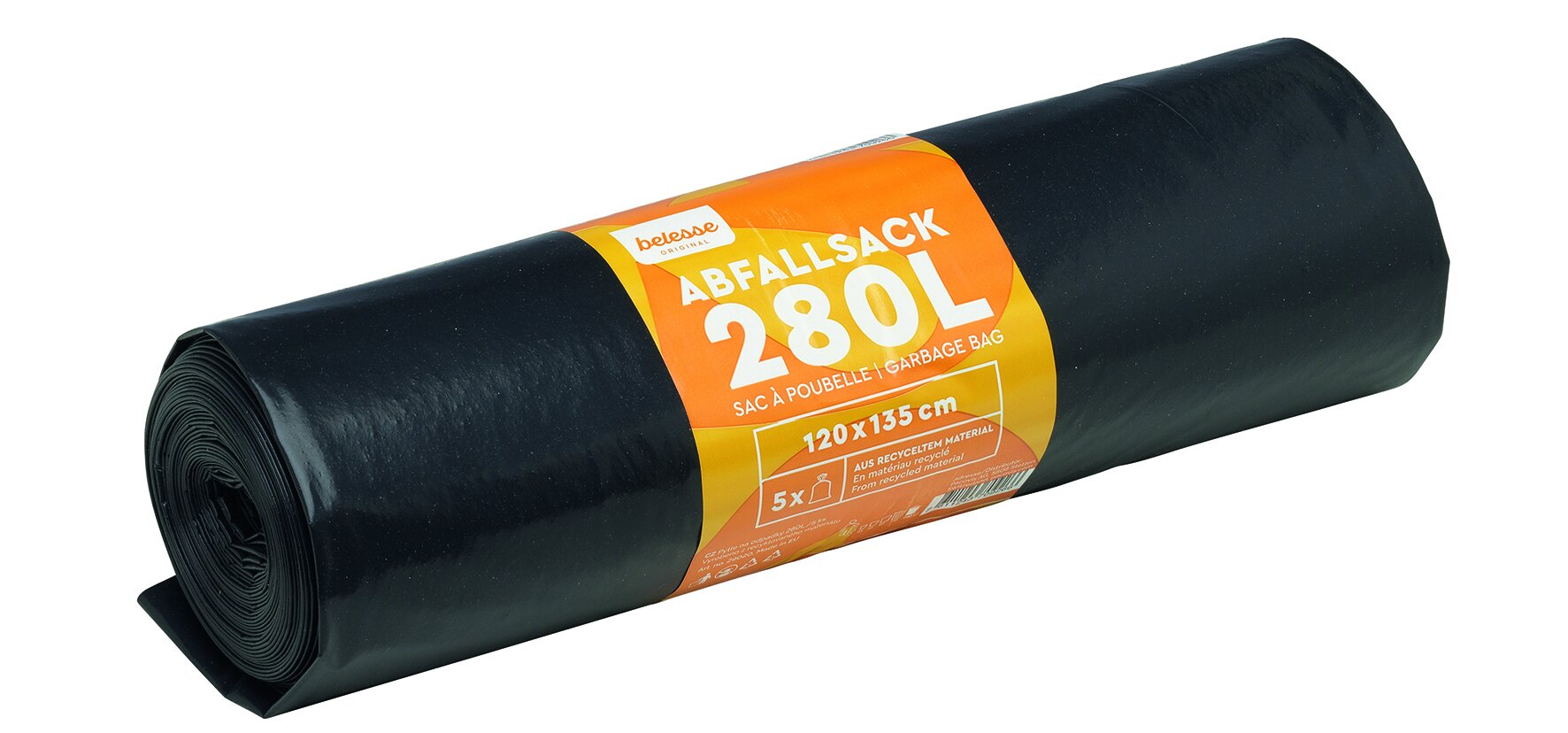 Abfallsäcke LDPE, schwarz, 280 l, 60 my