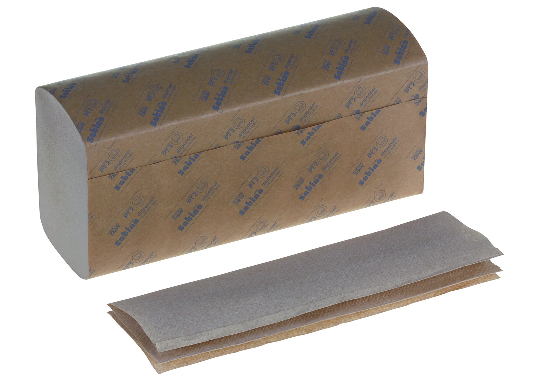 Papierhandtuch Recycling, beige, 2-lagig, W-Falz, 32 x 24 cm