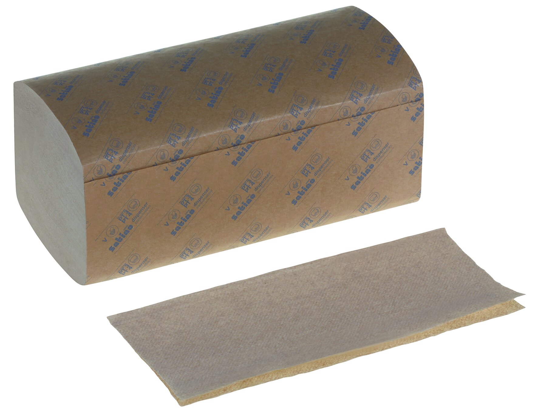 Papierhandtuch Recycling, beige, 2-lagig, V-Falz, 24 x 23 cm