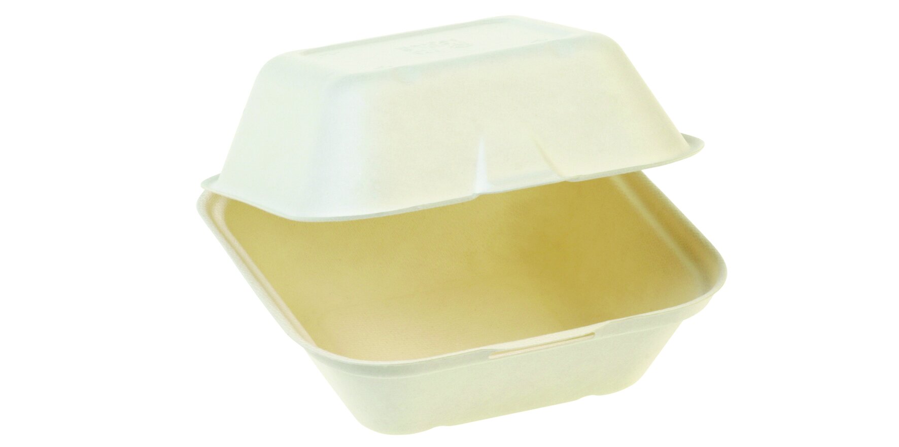 Burger-Box naturesse Zuckerrohr, weiss, 13.5 x 13.5 x 7.8 cm
