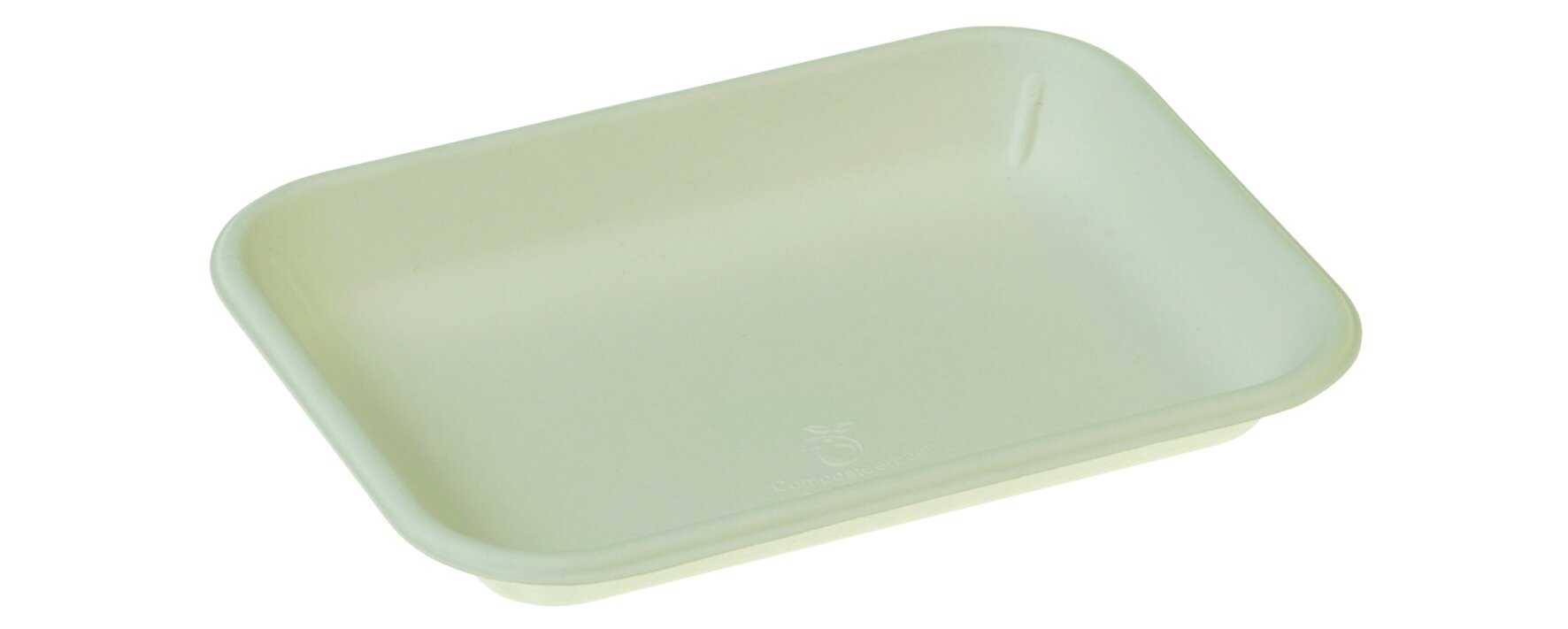 Teller naturesse Zuckerrohr, weiss, rechteckig, 18 x 13.6 cm