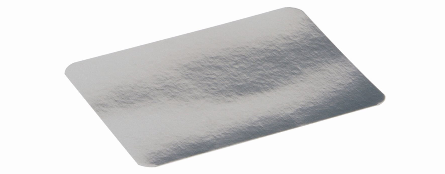Deckel suplesse Karton/Aluminium, silber, rechteckig, 12.2 x 9.6 cm