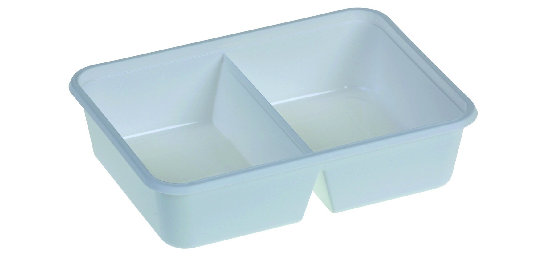 Behälter PP, rechteckig, weiss, 2-geteilt, 600 ml