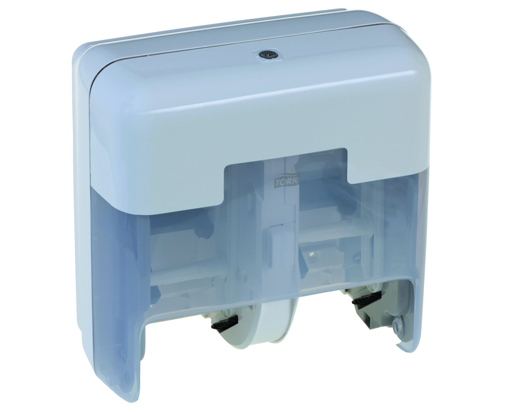 Toilettenpapierspender mit Abrisssystem Tork T7 OptiServe®, weiß, 4 Rollen