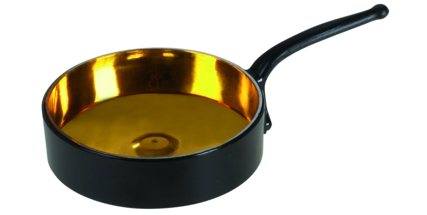 Häppchenpfanne designline PS, schwarz/gold, rund, 25 ml