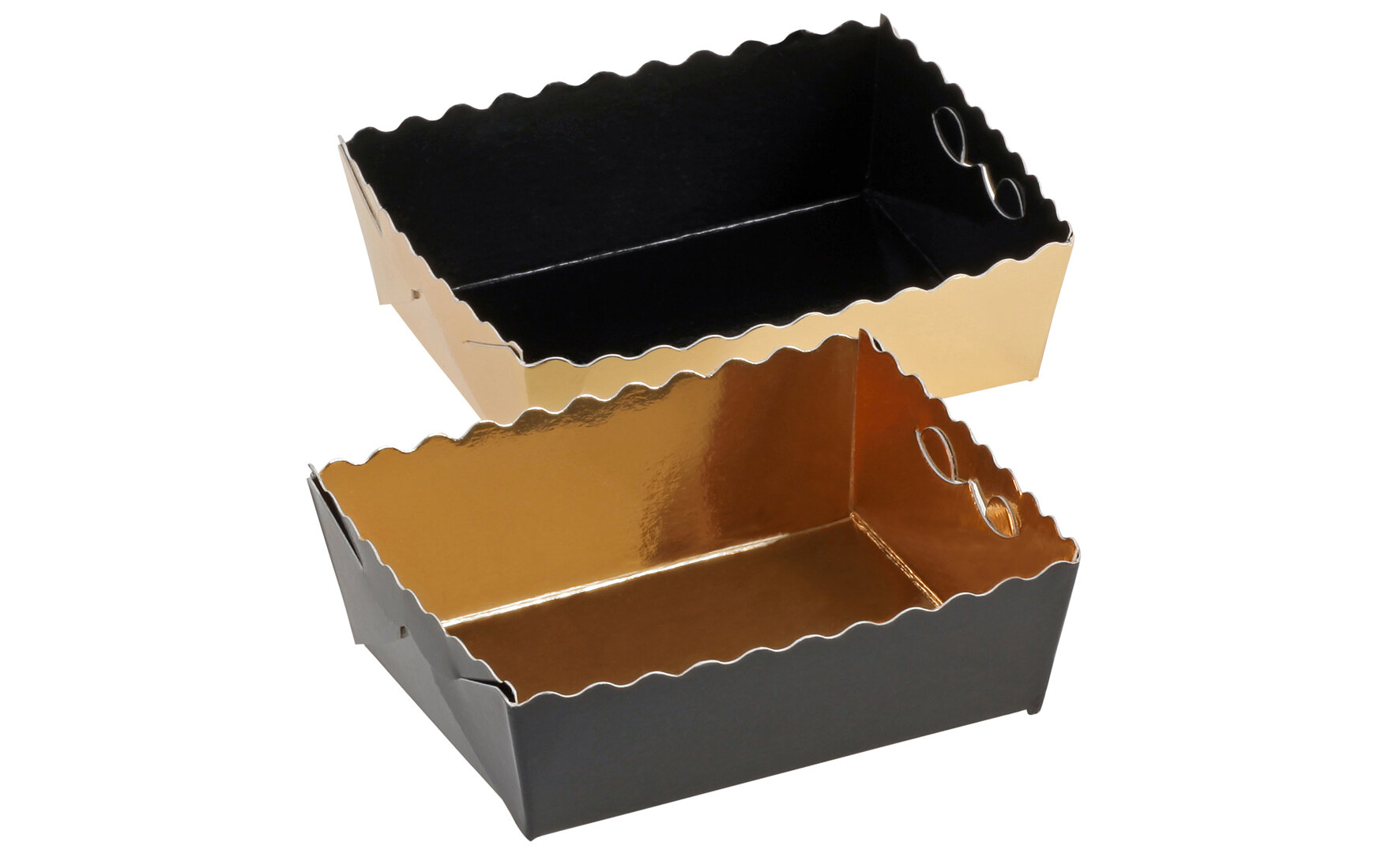 Gebäckschale suplesse Karton/PET, gold/schwarz, 10 x 7.5 cm