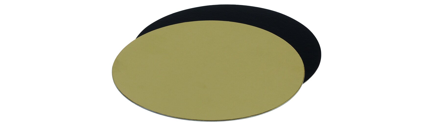 Tortenunterlage suplesse Karton/PET, gold/schwarz, Ø 16 cm