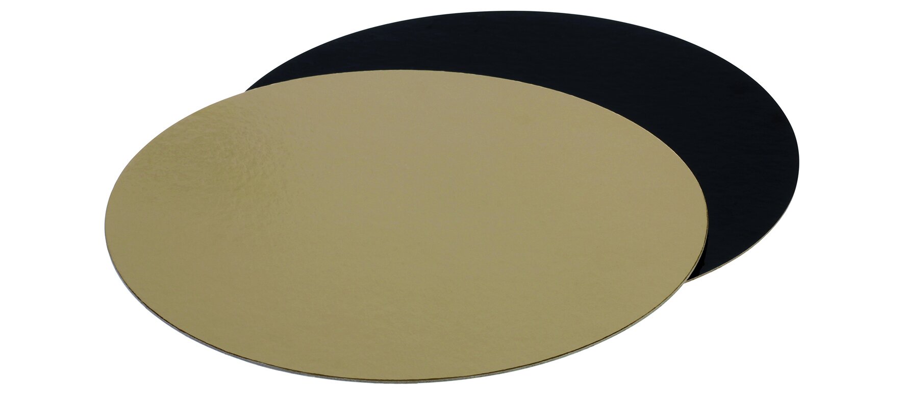 Tortenunterlage suplesse Karton/PET, gold/schwarz, Ø 24 cm