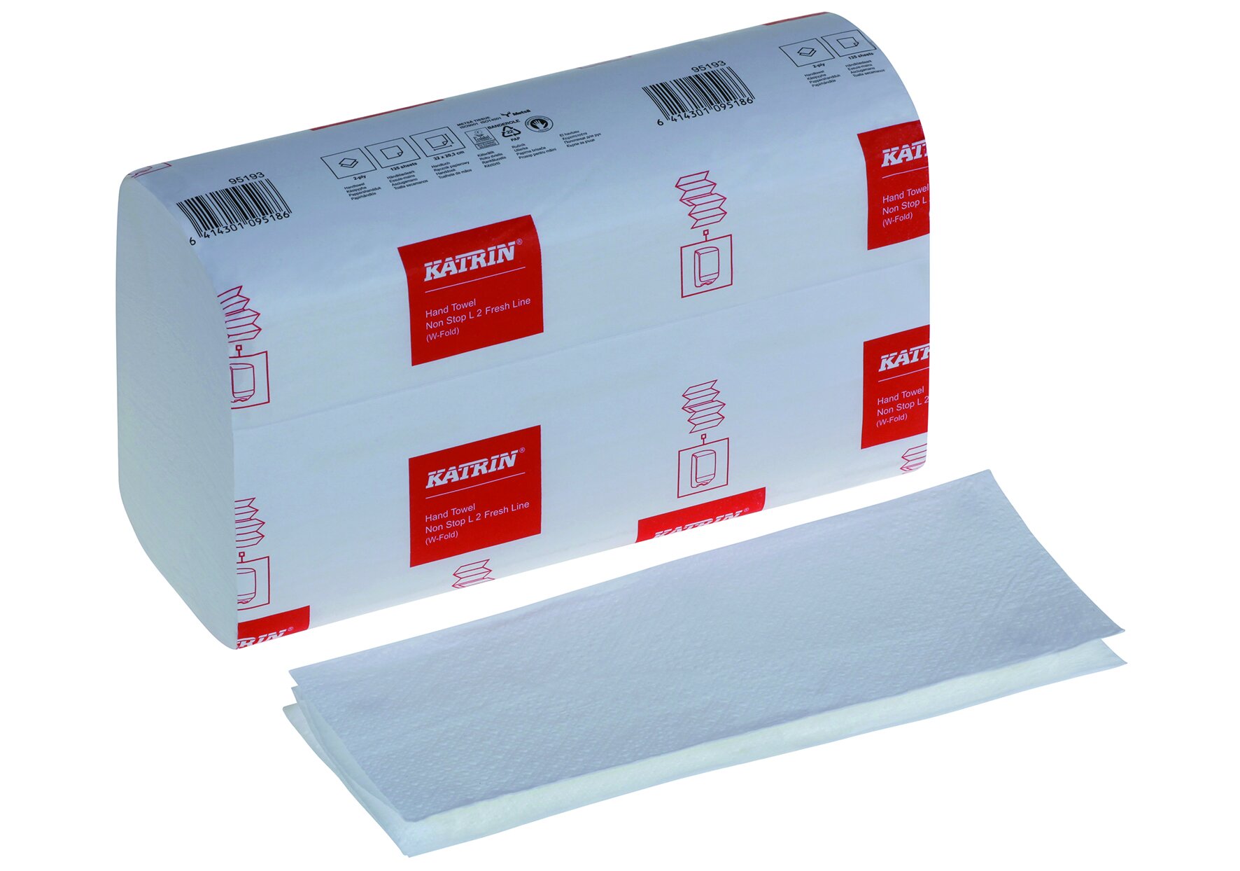 Papierhandtuch Katrin, weiss, W-Falz, 32 x 20.3 cm