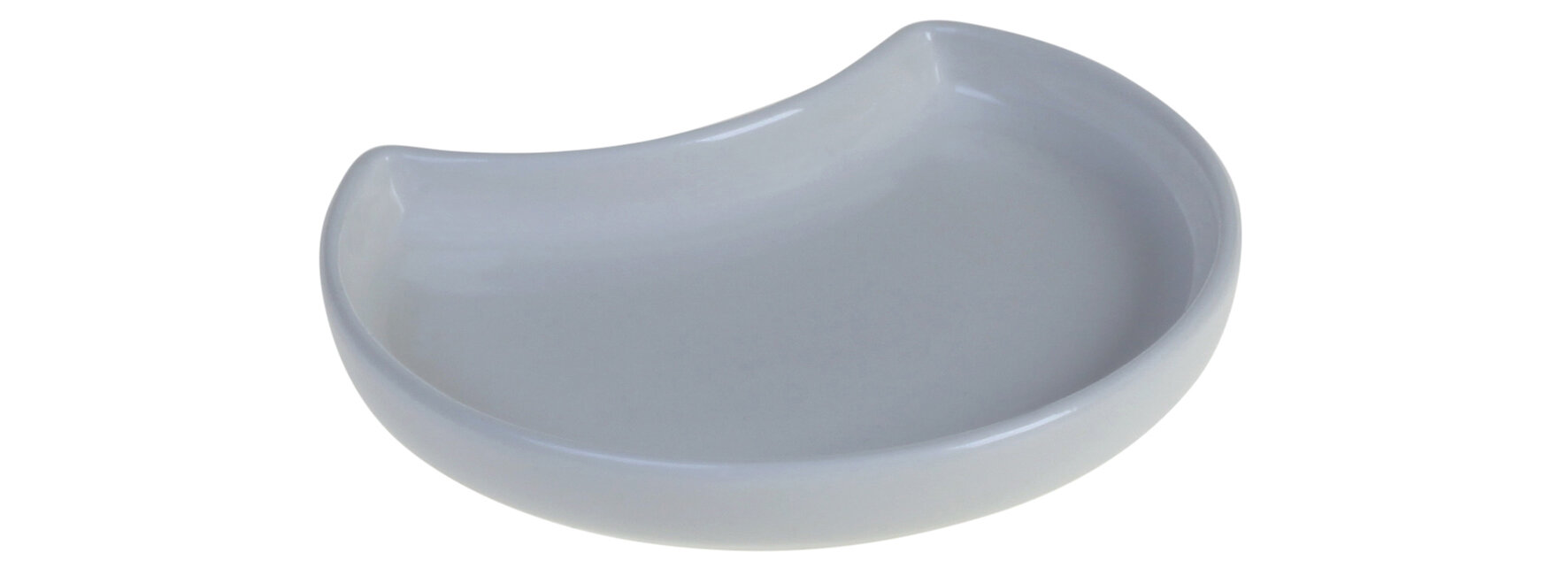 Teller designline Halbmond Keramik, weiss, 9 x 8 cm