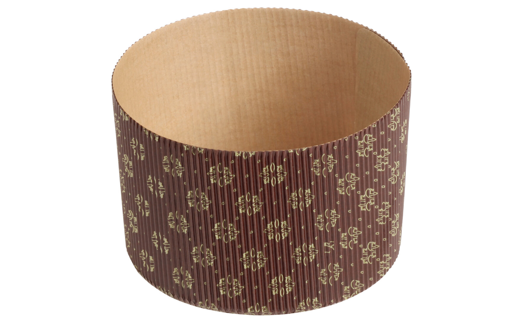 Backform Panettone suplesse Papier, braun/gold, rund, 1401 ml