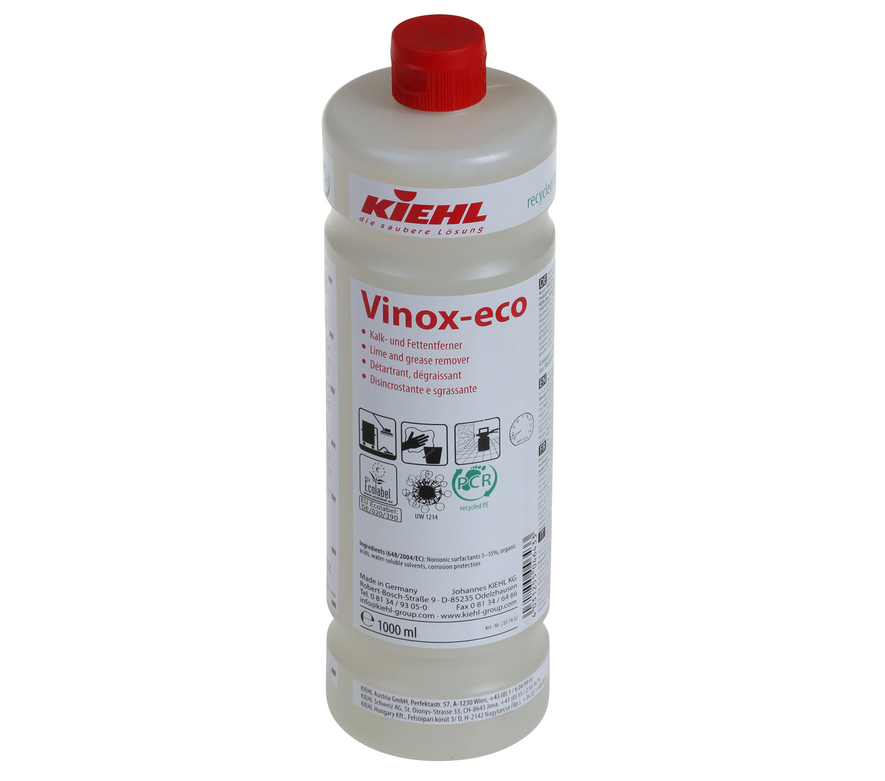 Kalk- & Fettreiniger Vinox-eco Konzentrat, pH<0.5, 6x1l