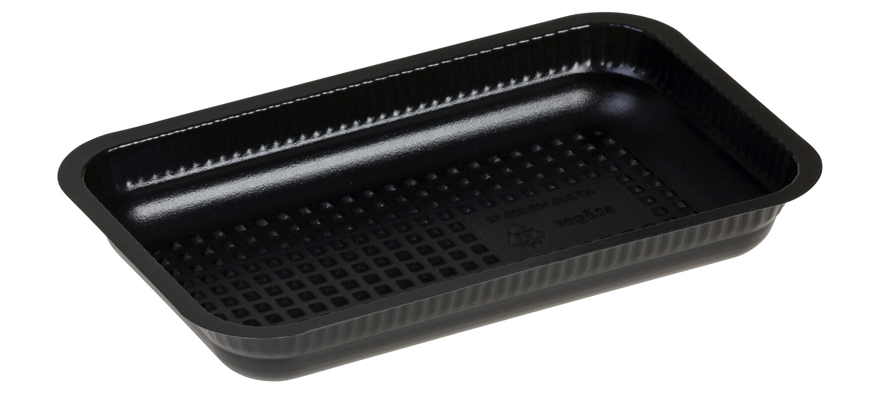 Schale mit Barriere PET/PE, schwarz, 23 x 14.5x 3 cm