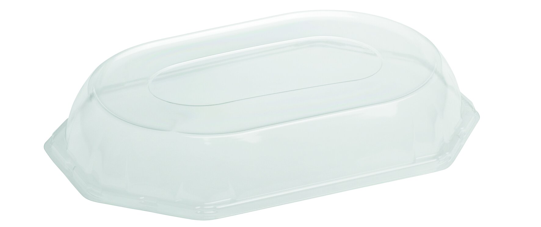 Domdeckel suplesse rPET, transparent, achteckig, 46 x 30 cm