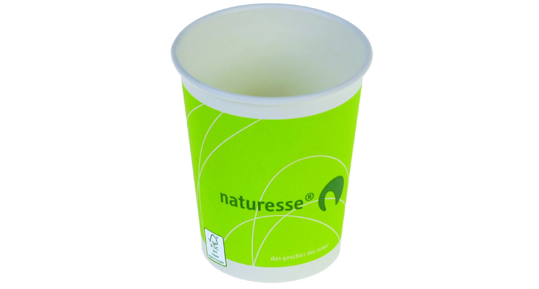 Becher naturesse Karton/PLA, grün, 2 dl