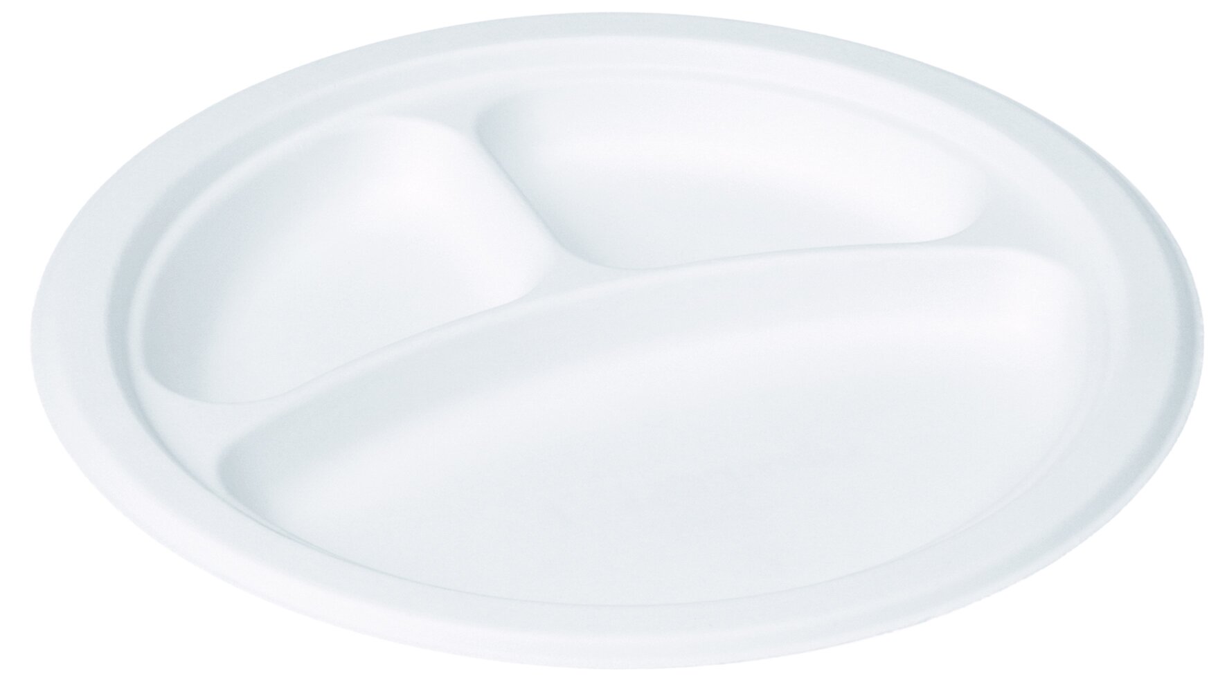Teller naturesse Zuckerrohr, weiss, rund, 3-geteilt, Ø 26 cm