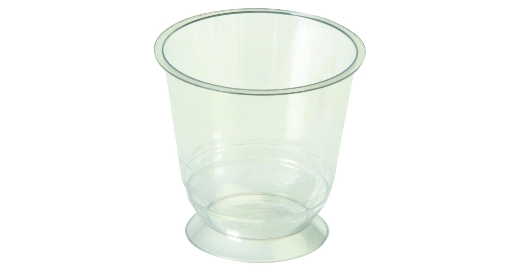 Becher mit Fuß PS, transparent, rund, 125 ml