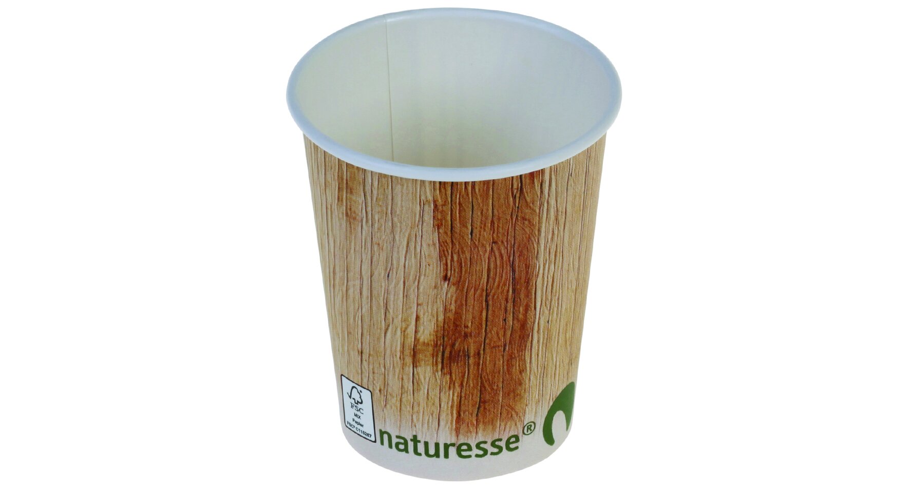 Becher Palmblatt-Druck naturesse Karton/PLA, braun, 2 dl