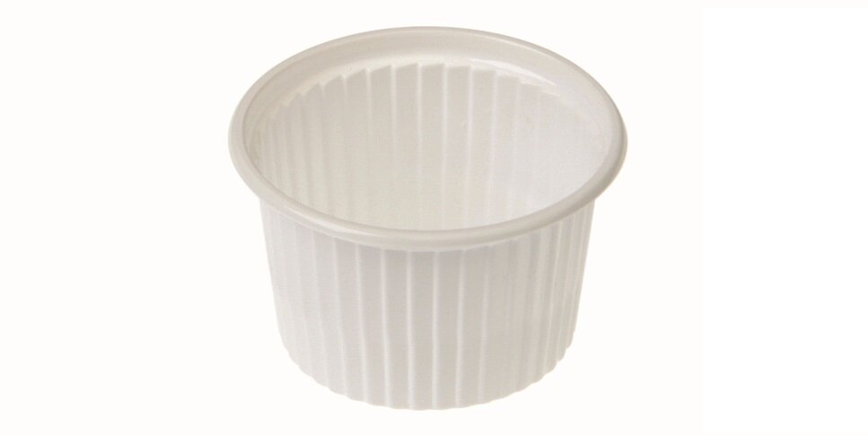 Becher PET, weiss, rund, 100 ml
