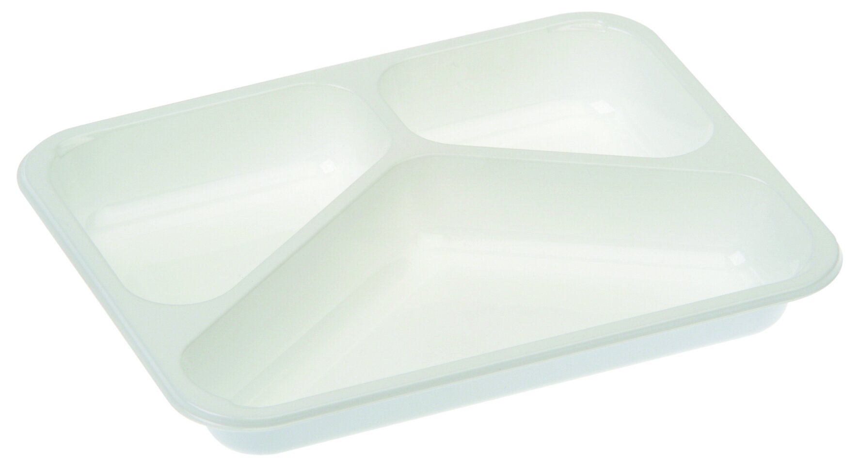 Menüschale suplesse rCPET, weiss, rechteckig, 3-geteilt, 1025 ml