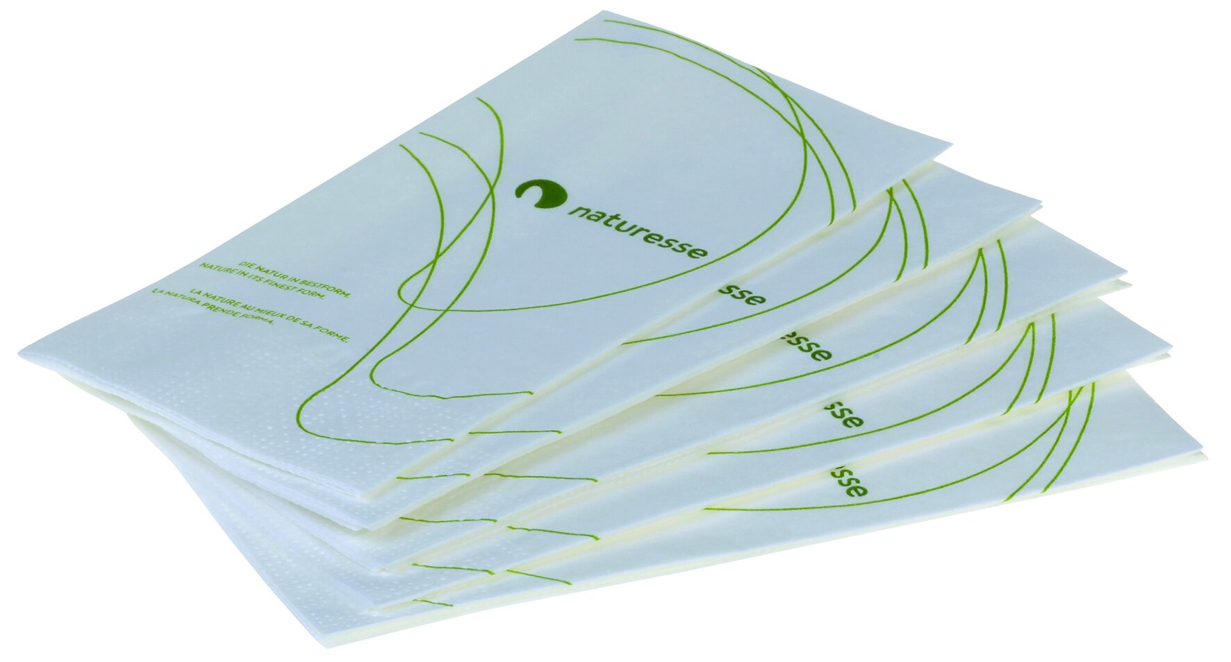 Serviette naturesse Papier, weiss, 2-lagig, 1/8-Falz, 33 x 33 cm