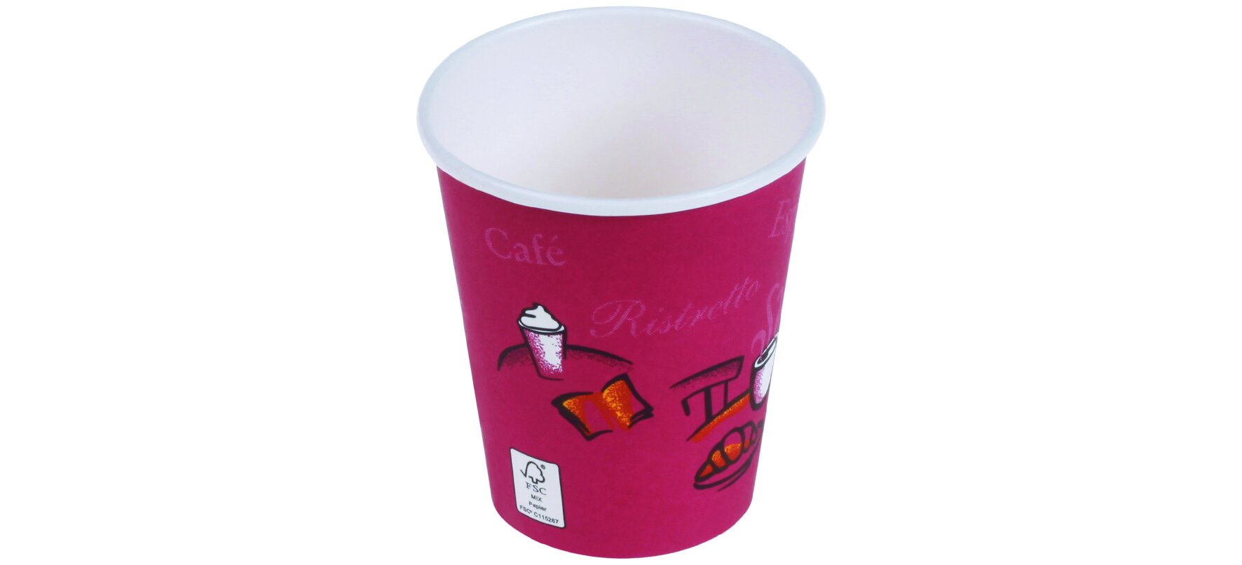 Becher suplesse Karton/PE, bordeaux, 180 ml
