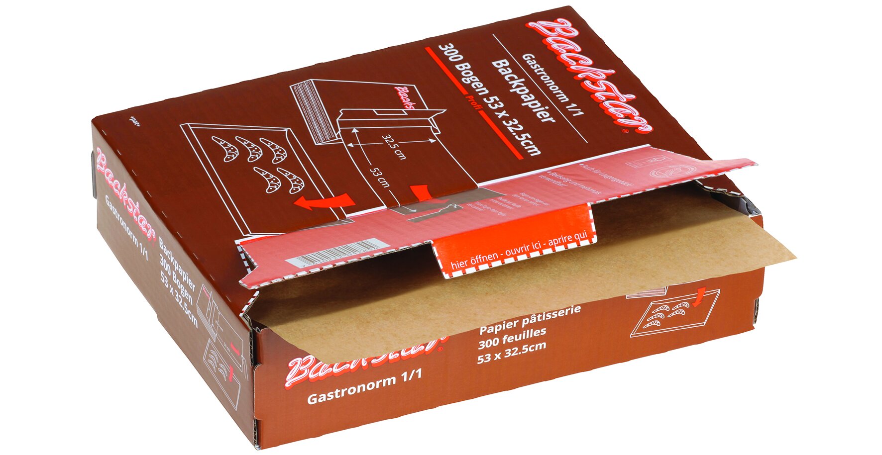 Backpapier suplesse Backstar, braun, 300 Bogen, 32.5 x 53 cm
