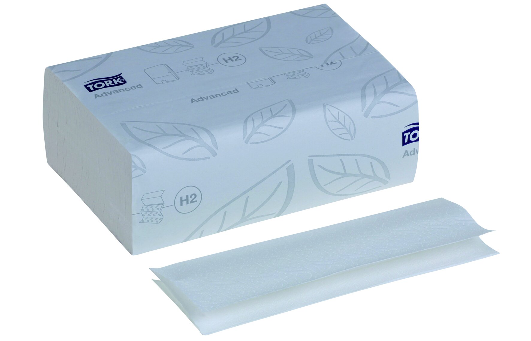 Papierhandtuch Tork weiß, 2-lagig, Z-Falz, 23,4 x 21,3 cm