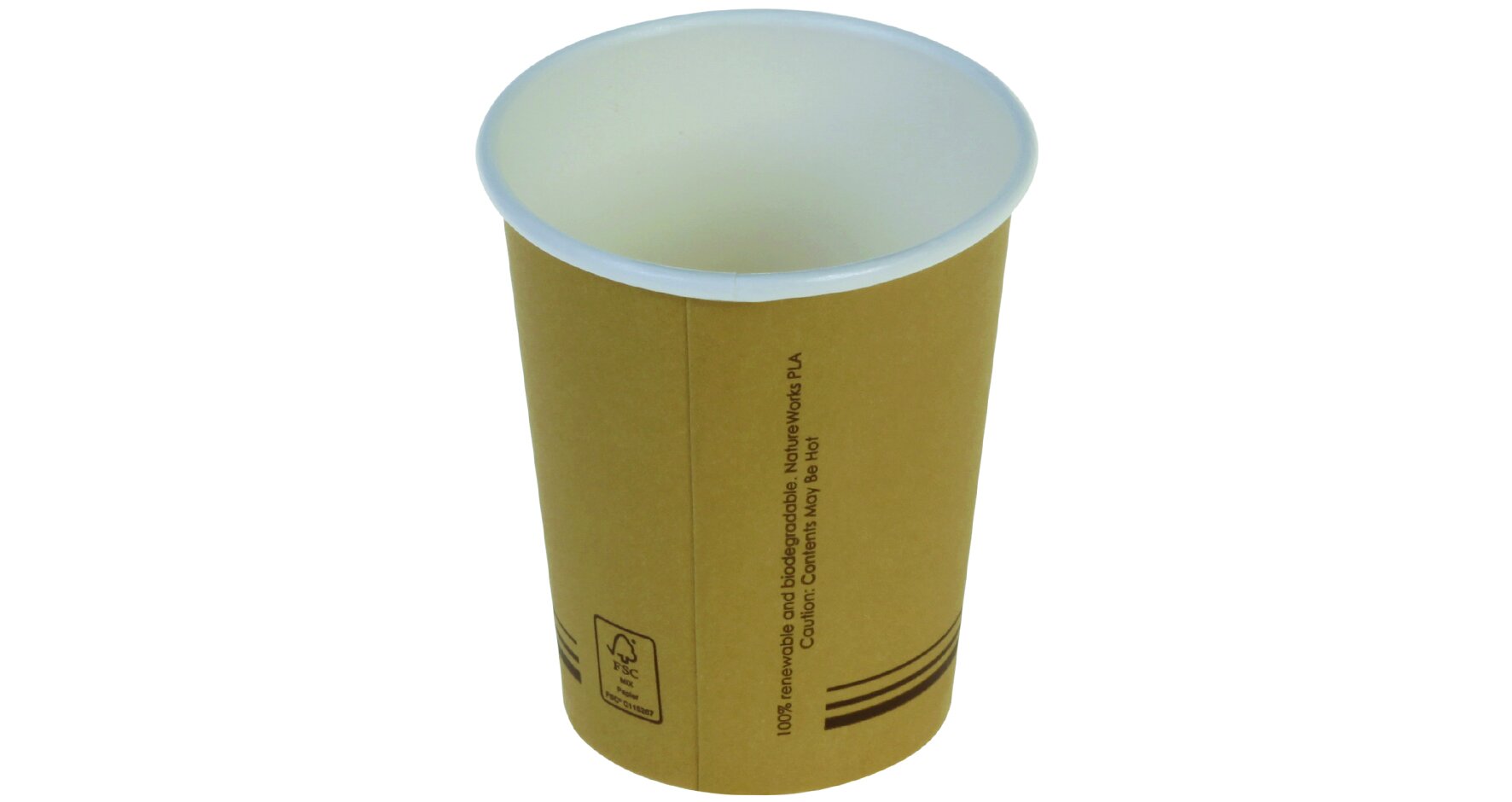 Becher naturesse Karton/PLA, braun, 2 dl