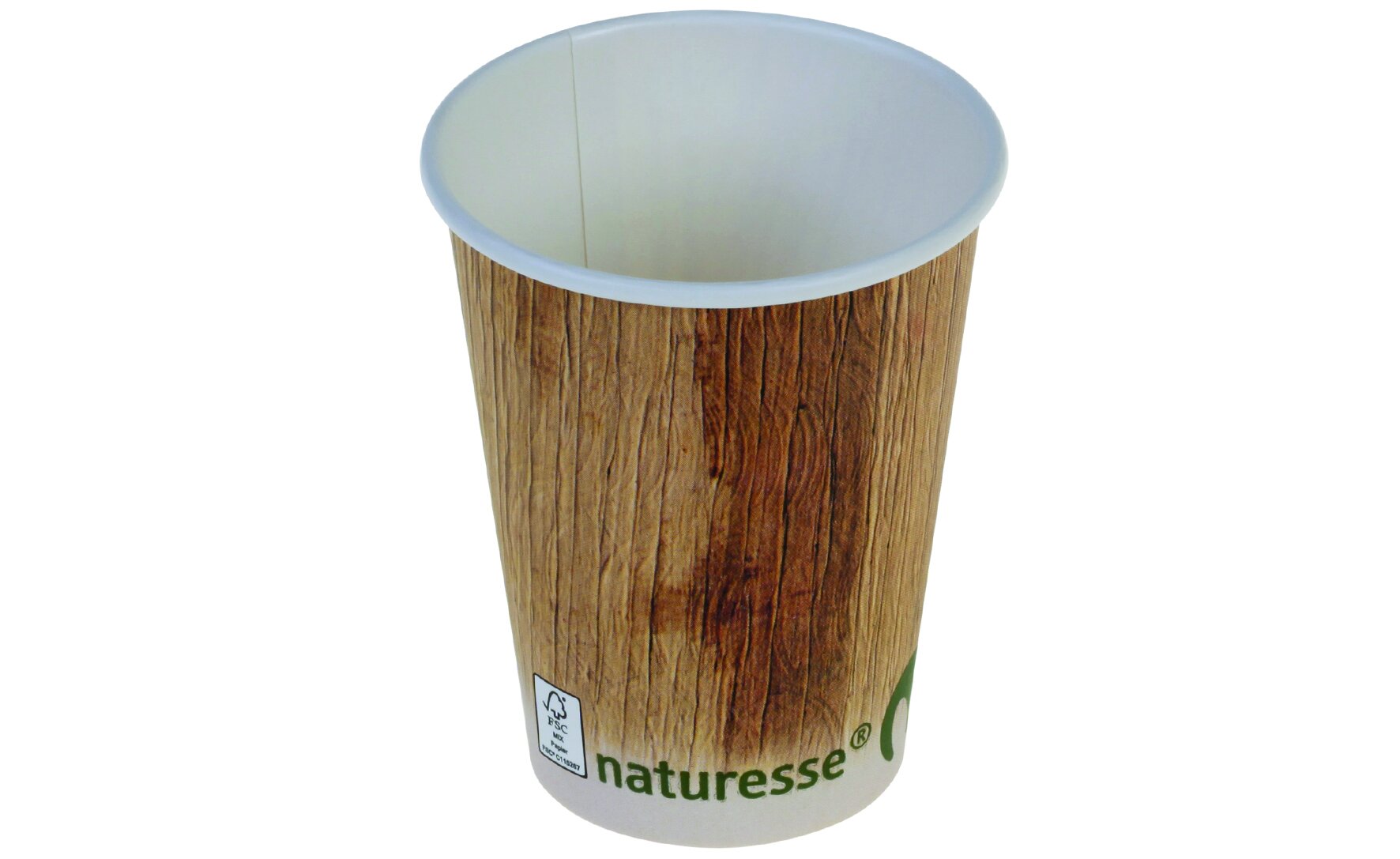Becher Palmblatt-Druck naturesse Karton/PLA, braun, 3 dl