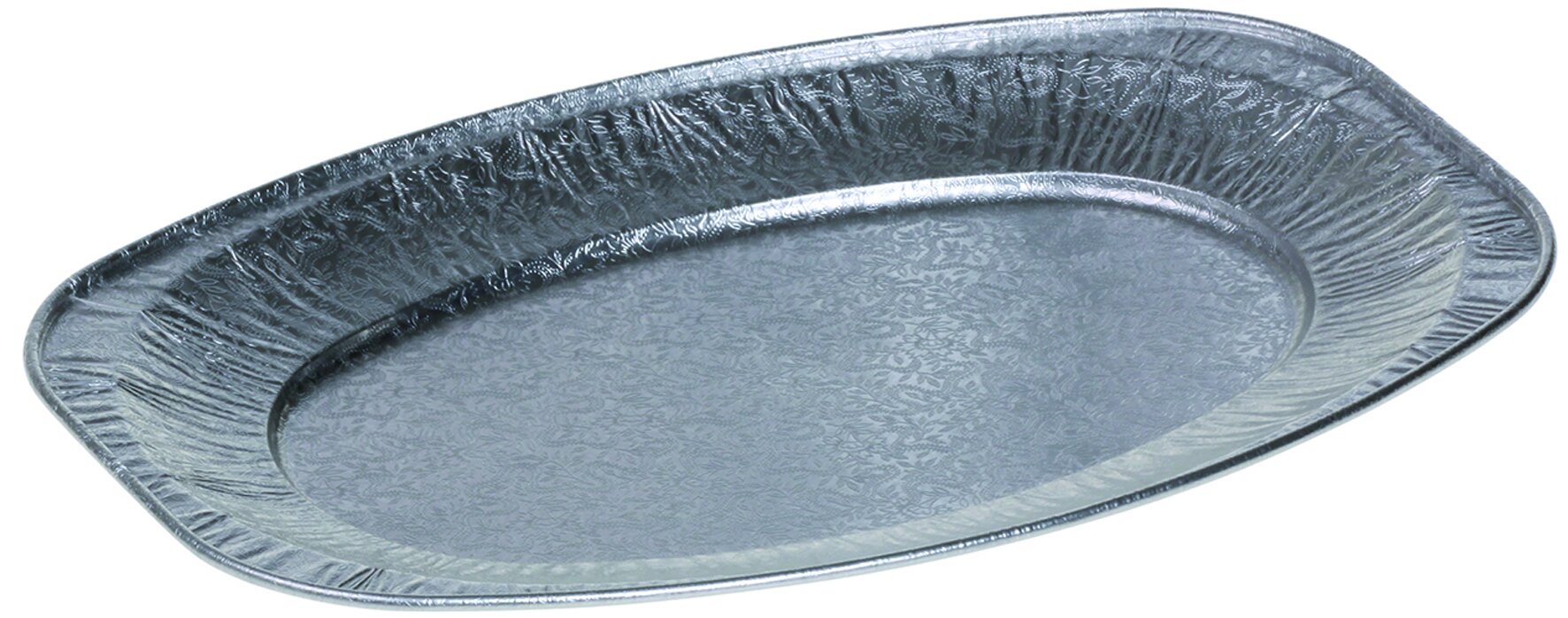 Platte mit Prägung Aluminium, oval, 24.3 x 35.1 cm