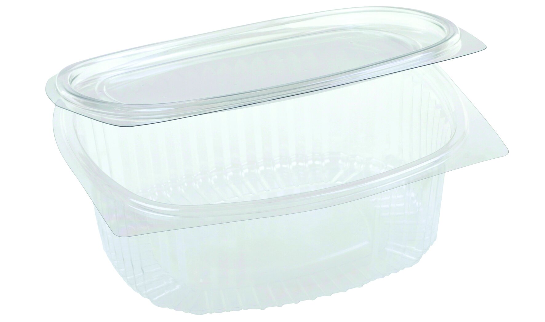 Schale mit Klappdeckel suplesse rPET, transparent, rechteckig, 250 ml