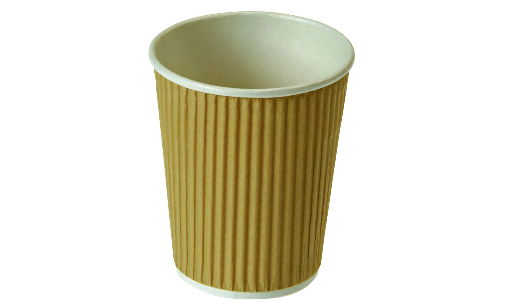 Becher doppelwandig naturesse Karton/PLA, braun, gerippt, 1 dl