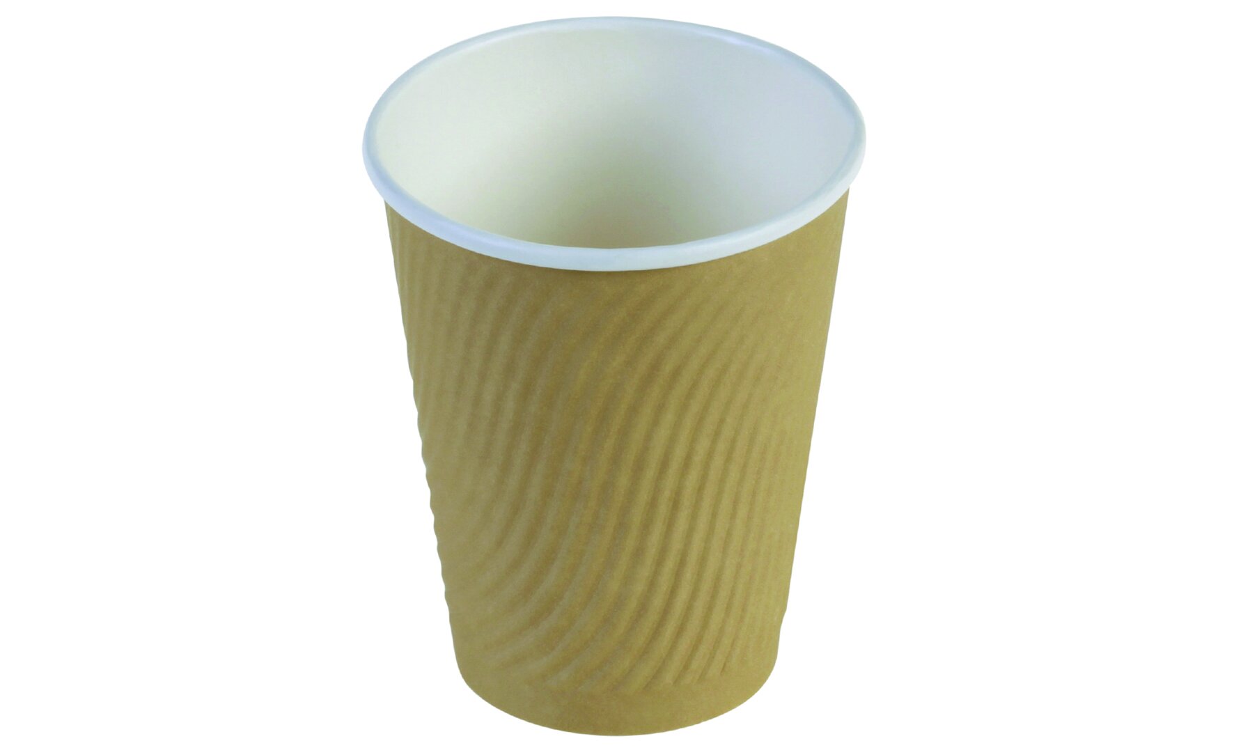 Becher doppelwandig naturesse Karton/PLA, braun, geprägt, 3 dl