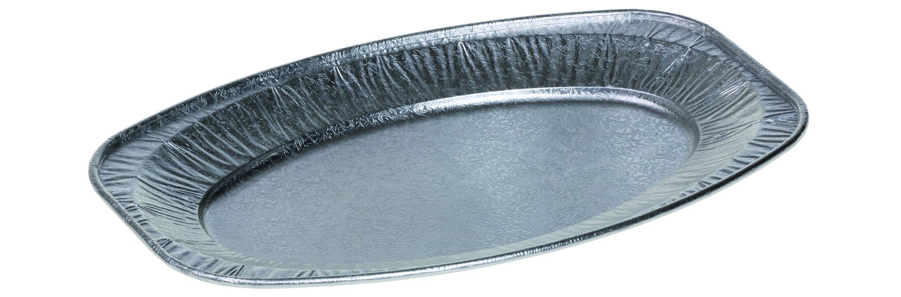 Platte mit Prägung Aluminium, oval, 28.7 x 43 cm