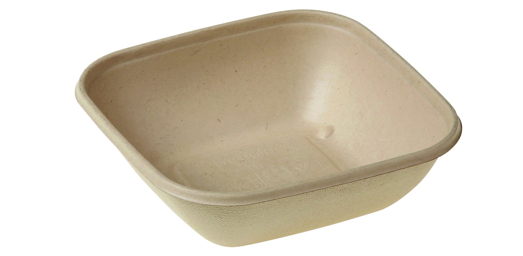 Barquette pulpe de canne 750ml marron, 169x169x50 mm