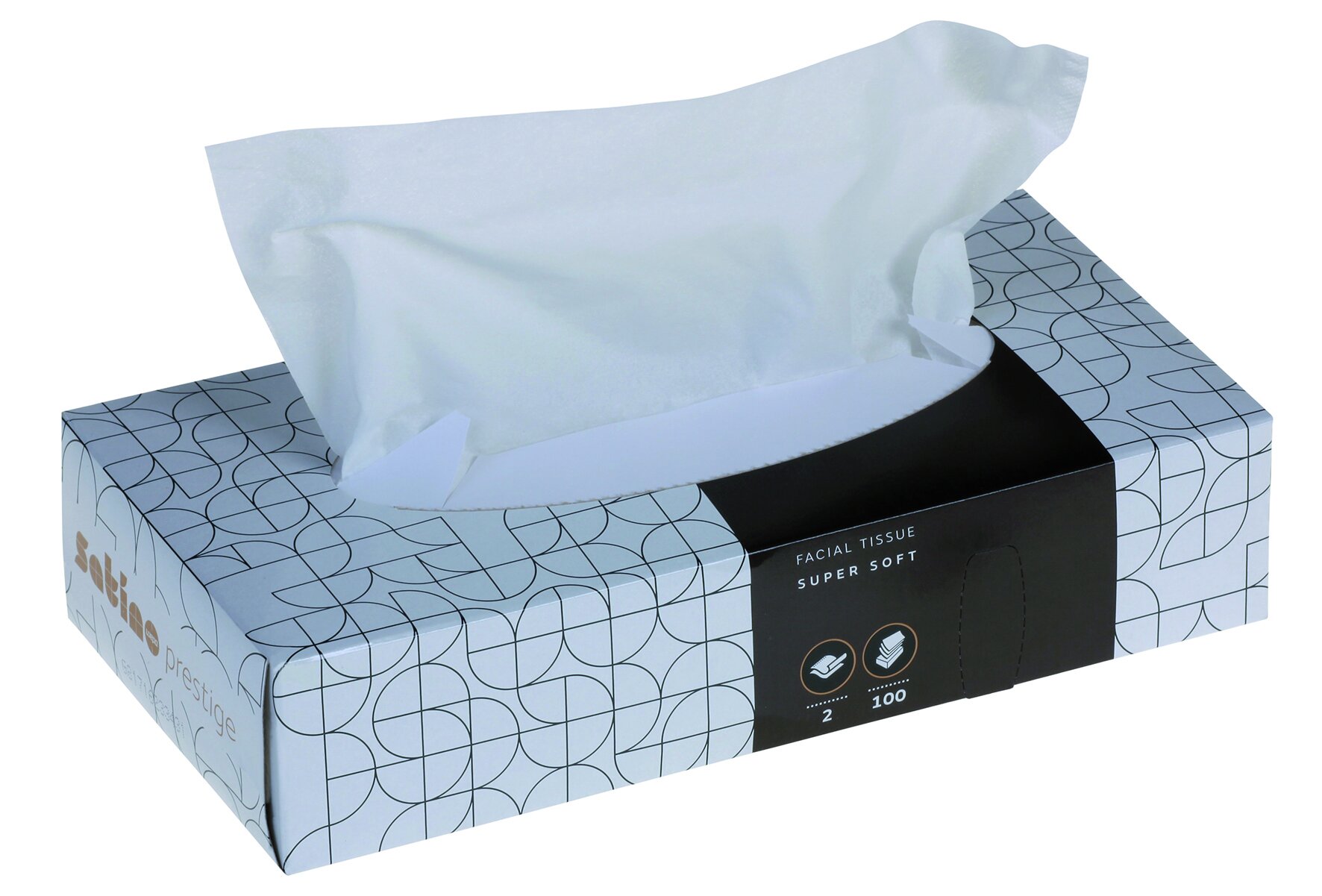 Serviettes à démaquiller 2 plis blanches, 40 box 100 pces