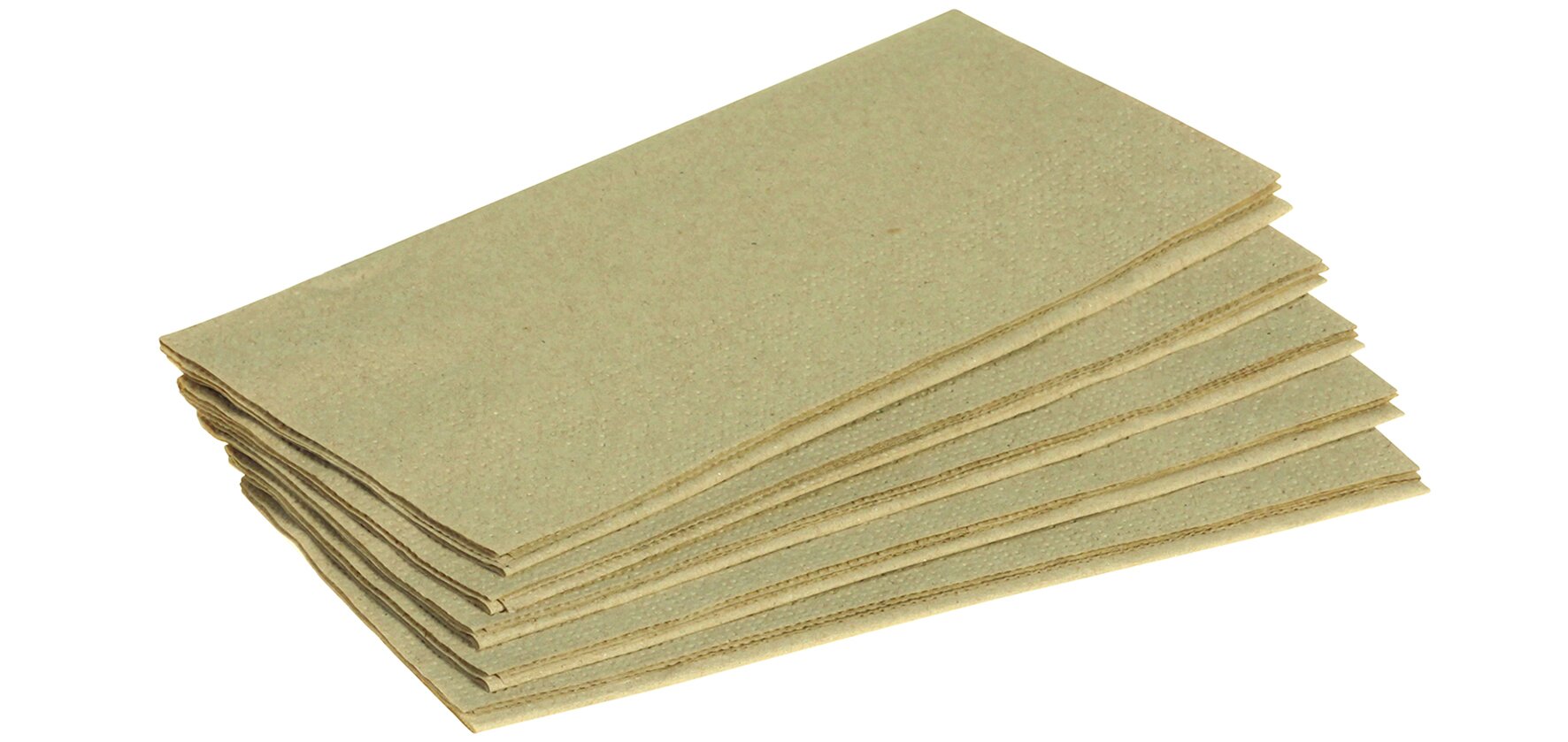 Serviettes recyclées brunes 33x33cm, 1/8 pli, 2-couches