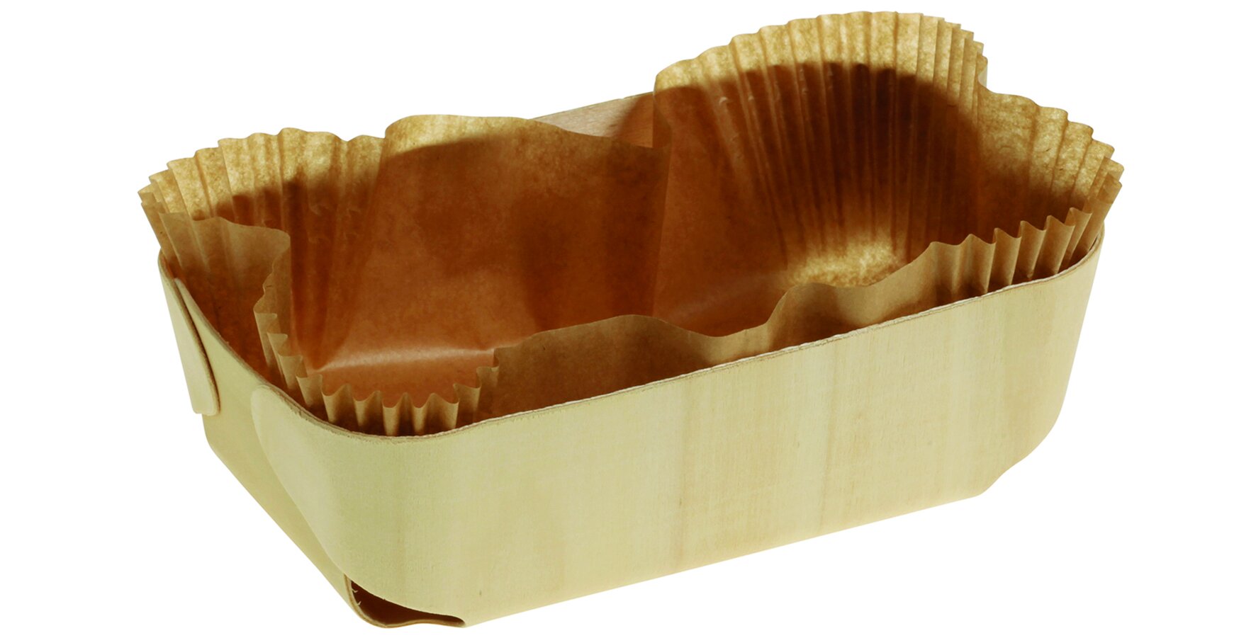 Moule à pâtisserie bois collé 110x180x55mm,avec papier patisserie