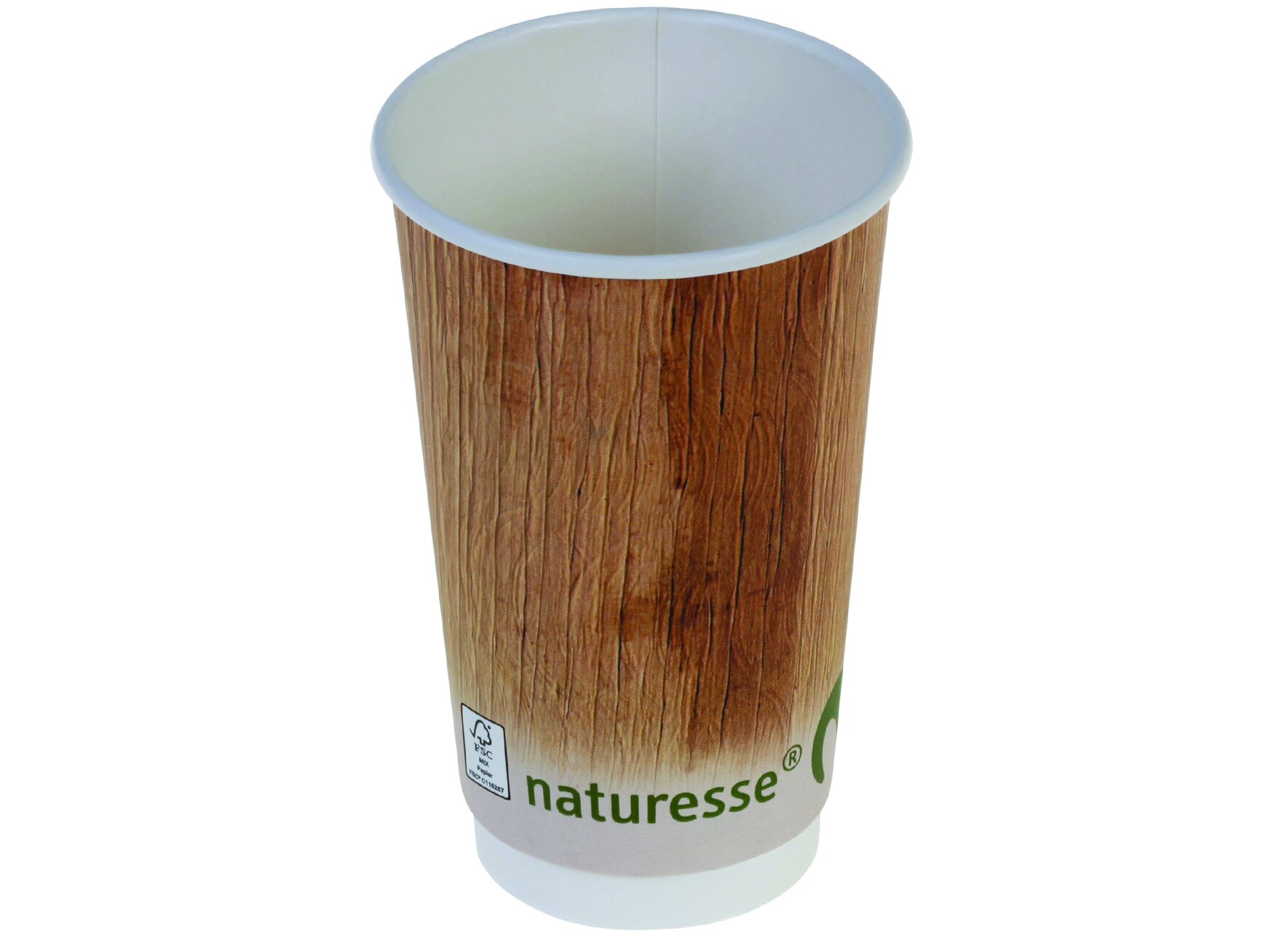 Gobelet carton naturesse 4dl PLA, dble wall feuille palmier