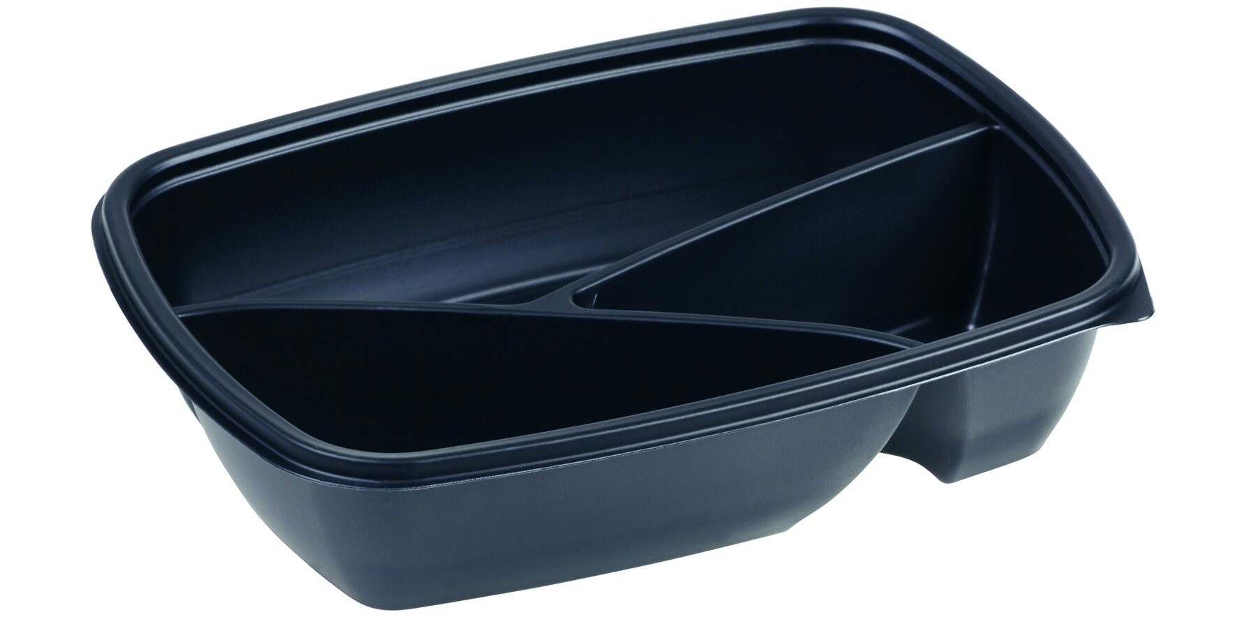 Barquette menu 3-comp. rect. 230x170x50mm noir