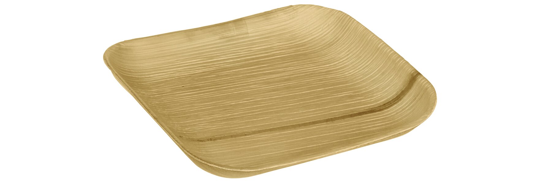 Assiette feuille de palmier 160x160x15mm, sans rebord