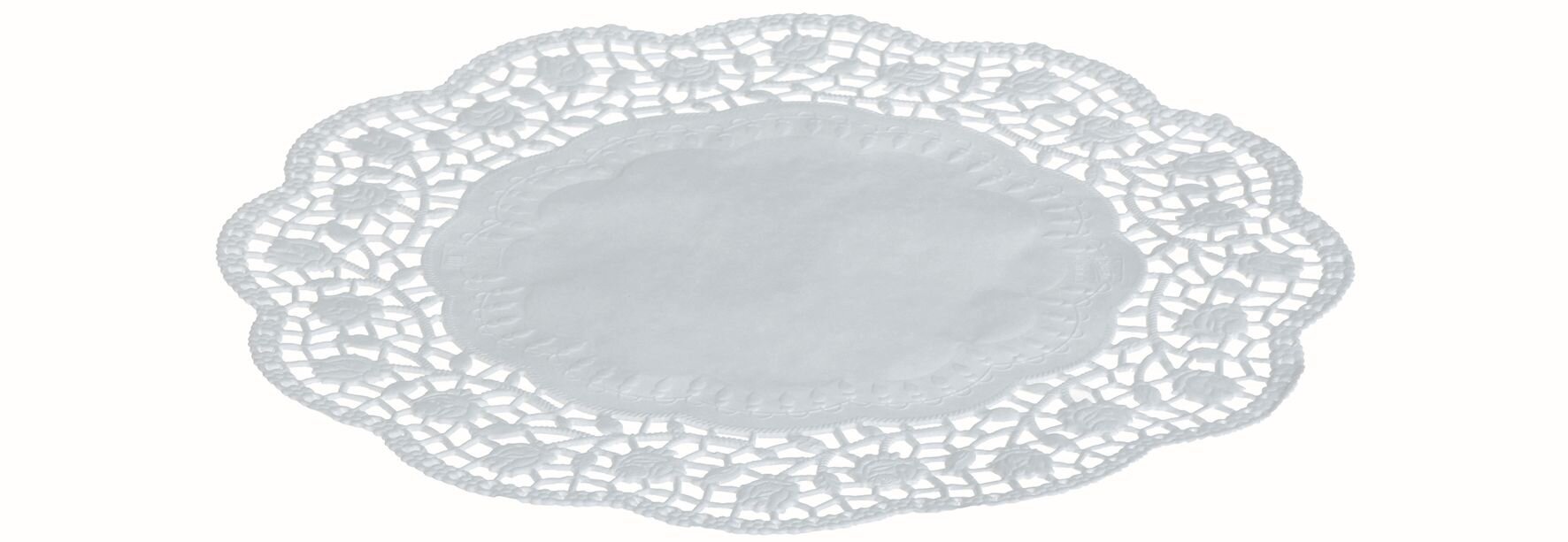 Feuilles décor rondes blanc Ø int. 10.5cm / ext. 18cm