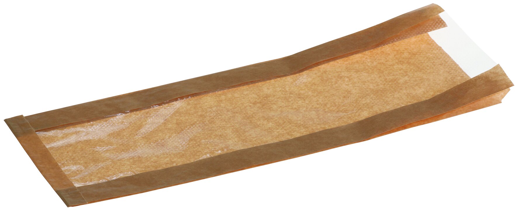 Sachet à pain Kraft/PP 18x46+7cm fenêtre au milieu, perf.