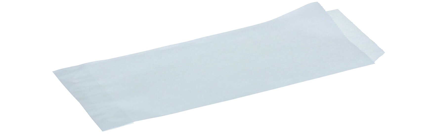 Sachet hot dog blanc 8x20cm, ouvert de 2 côtés