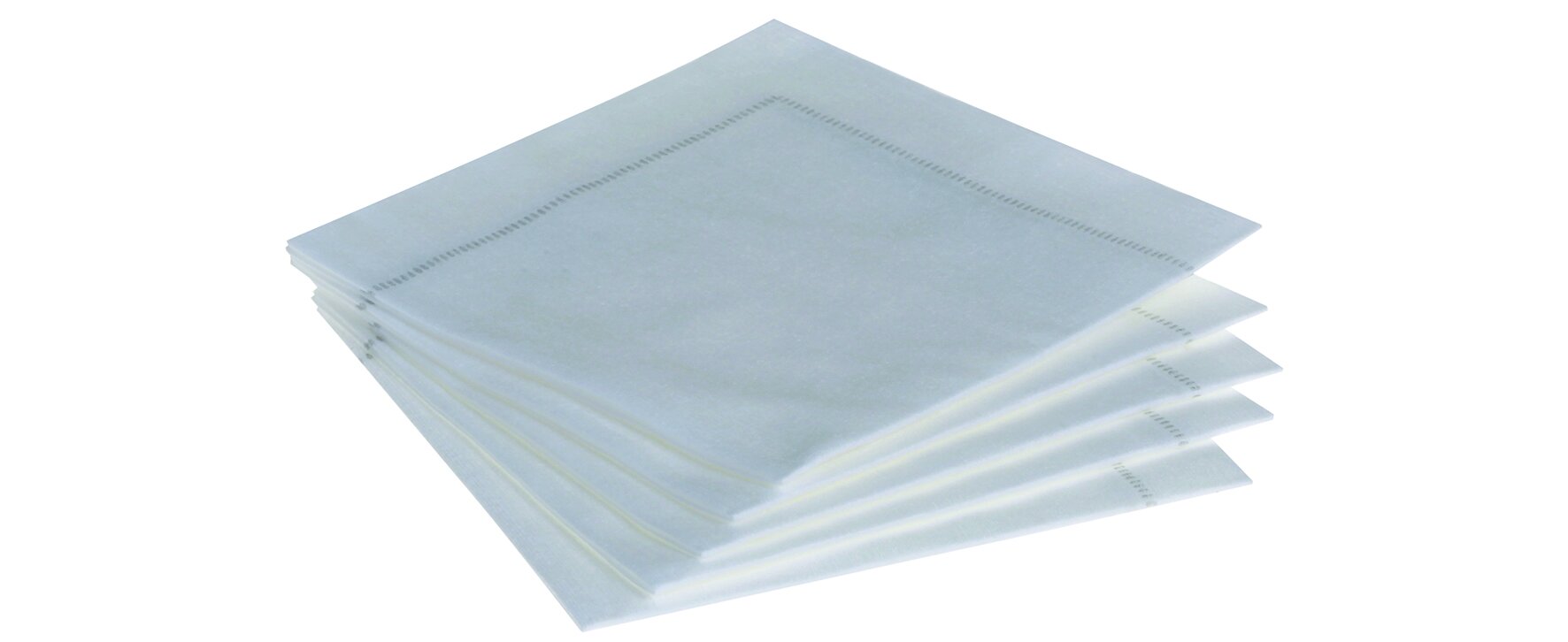 LINCOVER 25x25cm, pli 1/4 blanc/silver grey